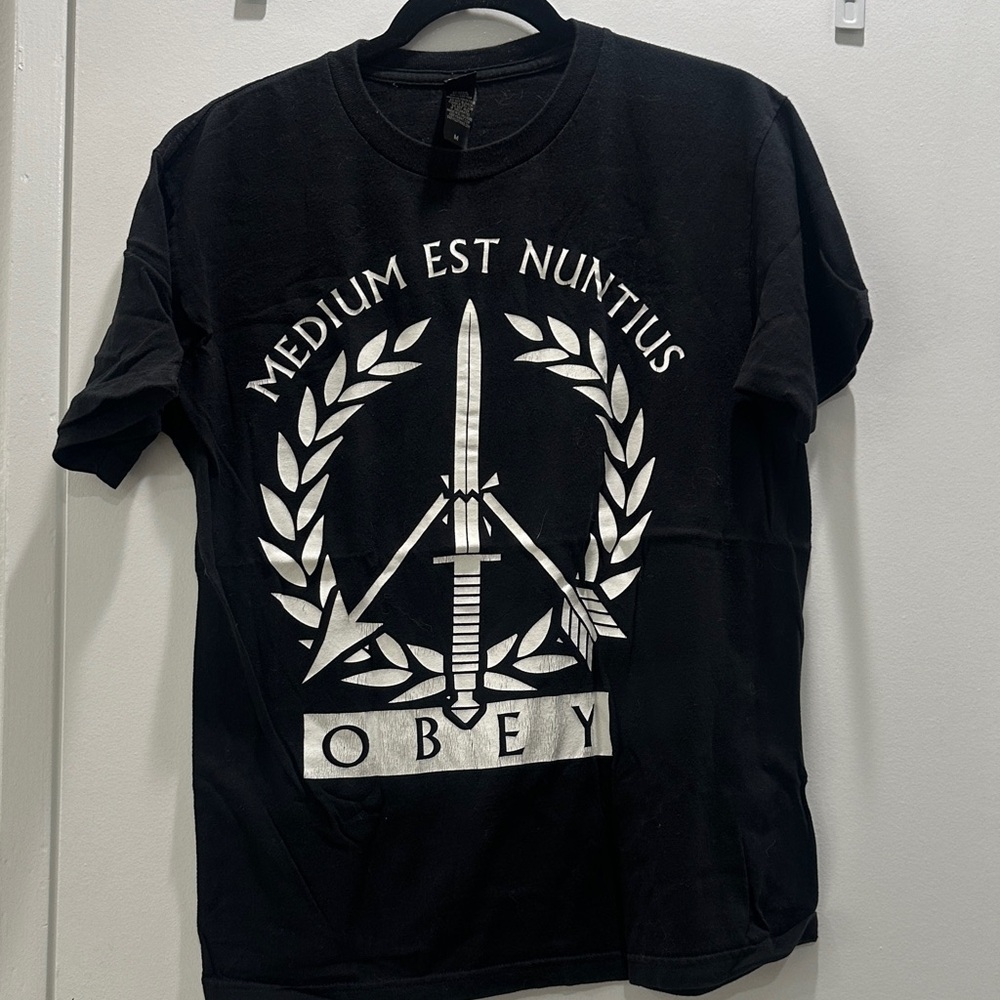 Obey Black and White Graphic Tee